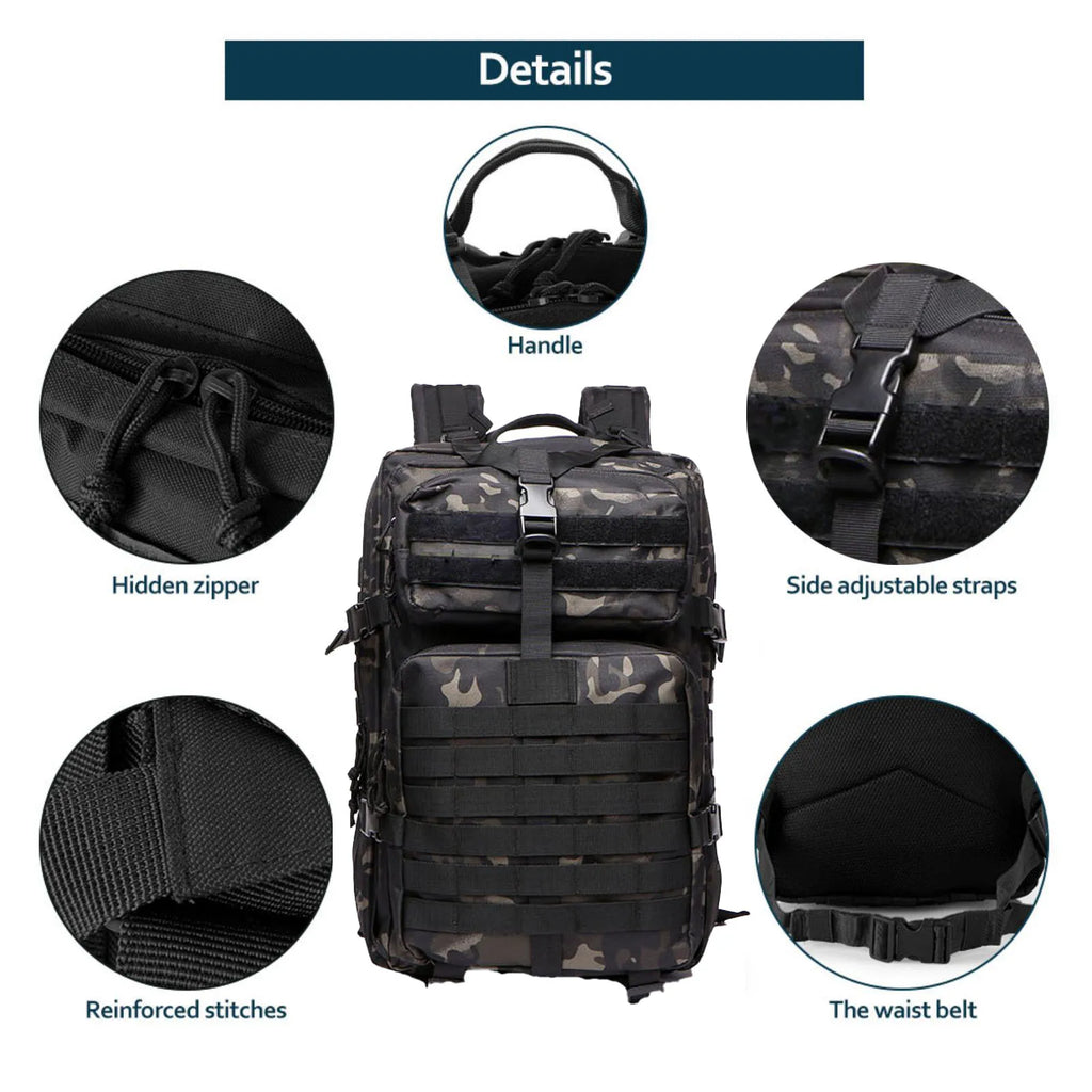 Tactical Backpack with MOLLE Webbing – 25L or 50L