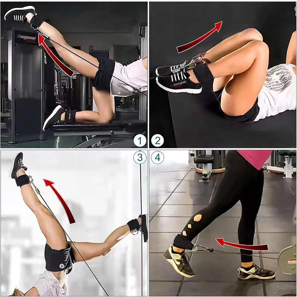 Ankle Resistance Bands Set – Adjustable Elastic Straps for Hip & Glute Training, Home & Gym