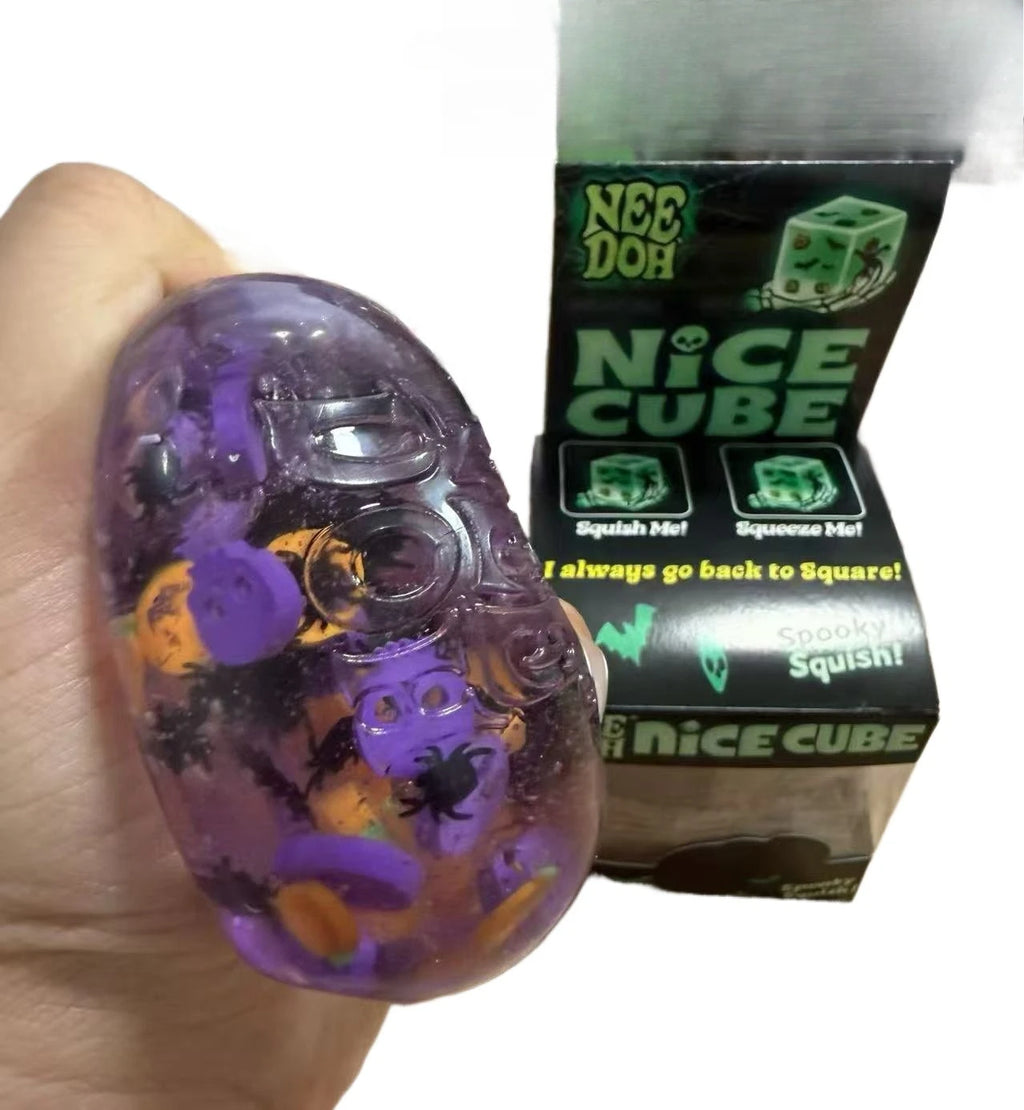 NeeDoh Halloween Sensory Stress Relief Toy - Pinch & Squeeze Fidget, Gift Box, 2 Styles