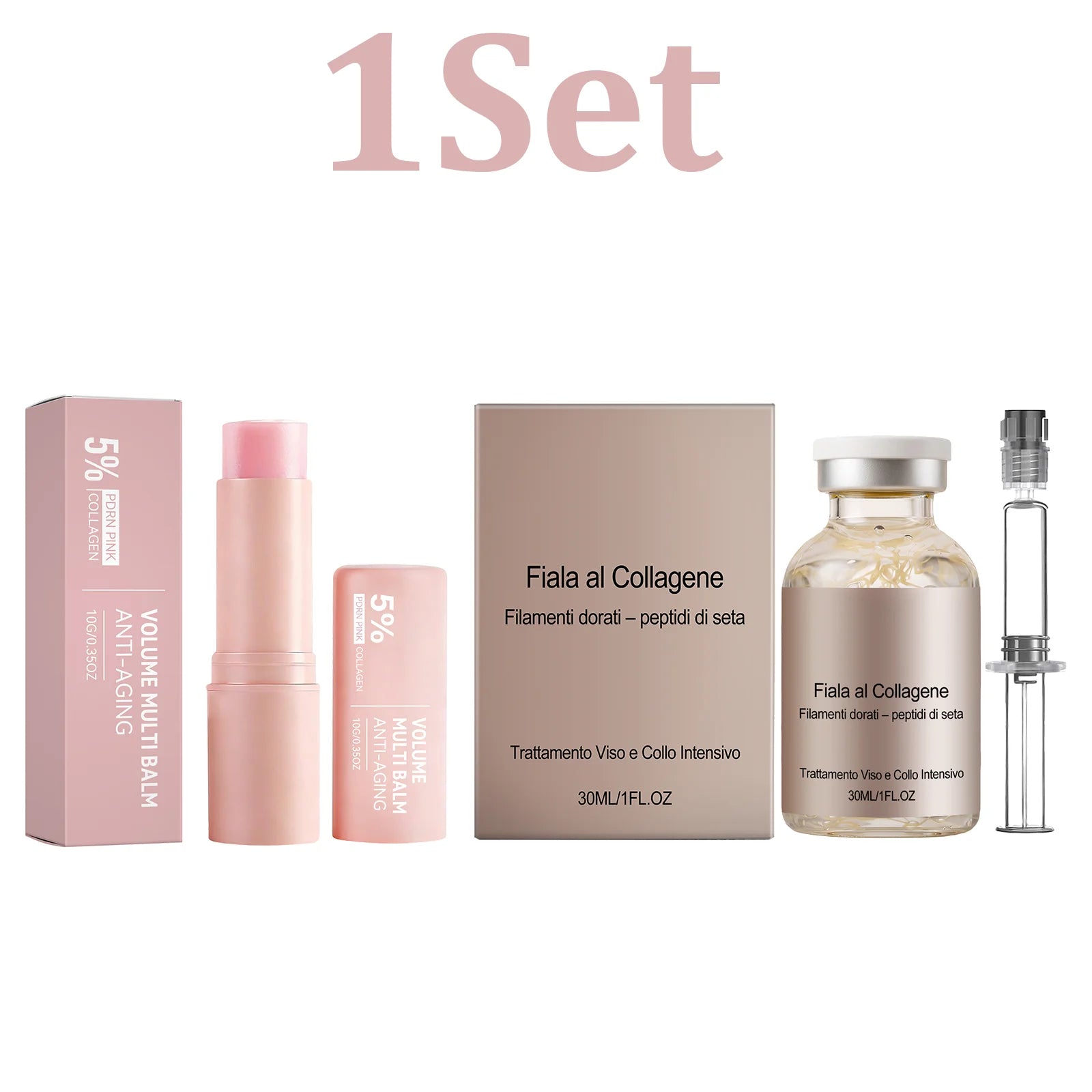Korean Silk Collagen Serum Moisturizer Stick Set Revitalizing Face Cream Anti-Wrinkle Firming Lifting Skin Care Deep Hydration