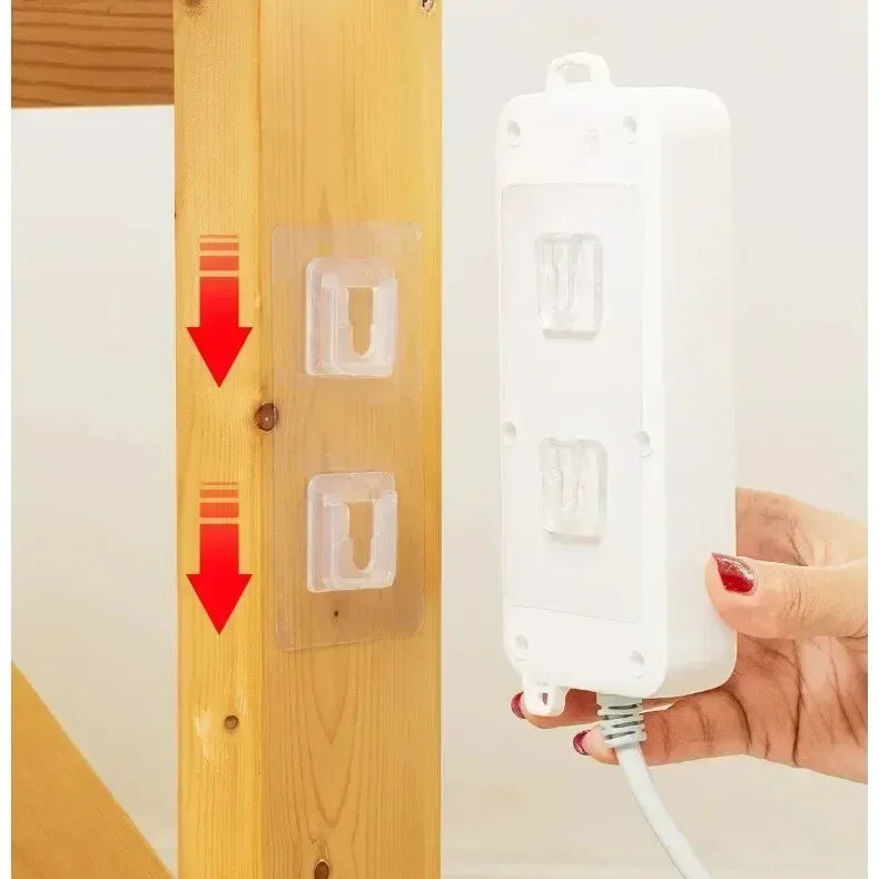 Clear Interlocking Adhesive Wall Mounts – 1–40 Pair Options