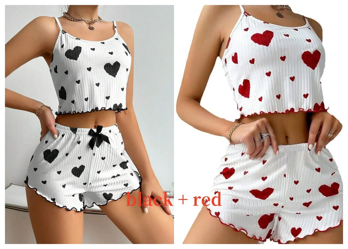Women’s Spaghetti-Strap Pajamas with Shorts