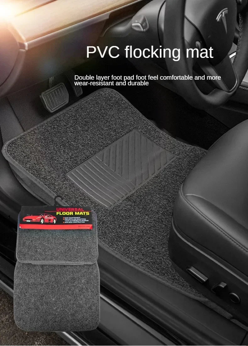 4-Piece Carpet Car Floor Mats – Front & Rear Set for Cars, SUVs & Vans
