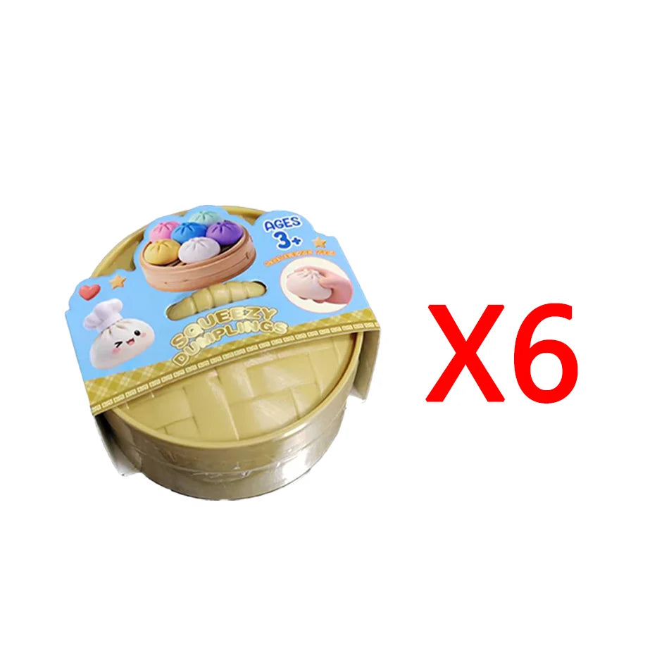 Dumpling Pressure Dumpling Squishies Cute Colorful Bun Toy Slow Rising Stress Relief Fidget Toy for Kids Adults Anti-Anxiety Gif