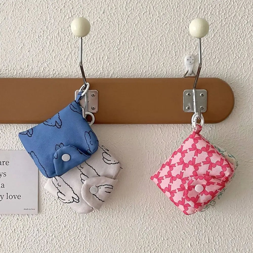 Mini Floral Coin Purse – Snap Card Holder with Key Ring, 4 Prints