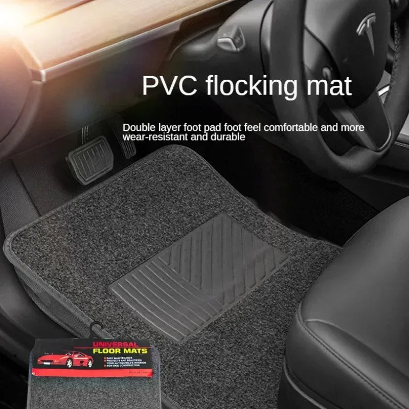 4-Piece Carpet Car Floor Mats – Front & Rear Set for Cars, SUVs & Vans