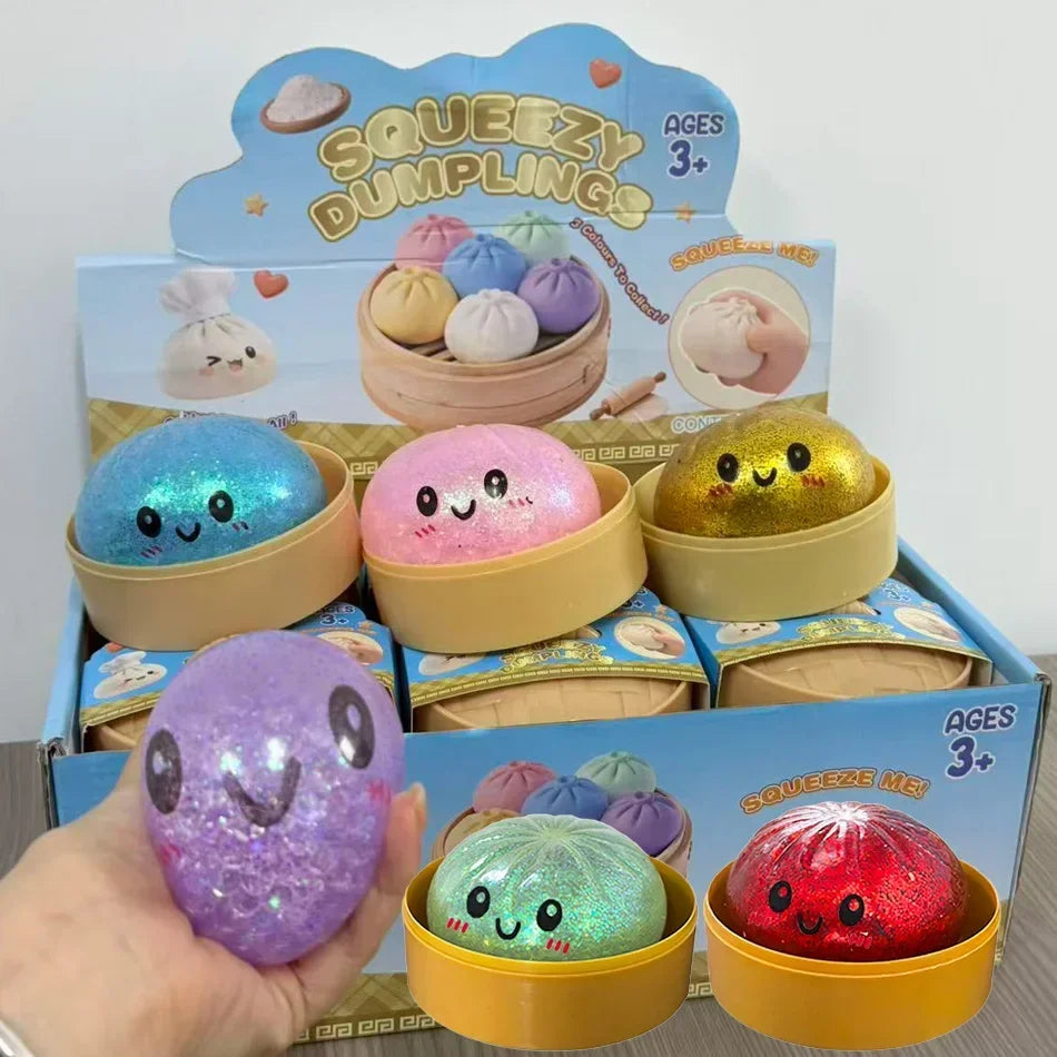 Dumpling Pressure Dumpling Squishies Cute Colorful Bun Toy Slow Rising Stress Relief Fidget Toy for Kids Adults Anti-Anxiety Toy