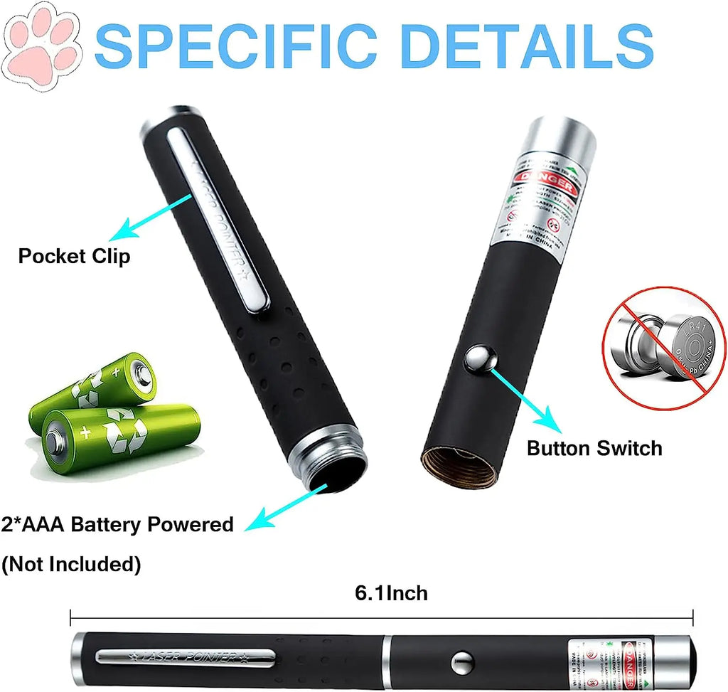 (Do not provide batteries) Green Red Laser Pointer Teaching Tool Pet Automatic Cat Toys Laser Focus Lazer Pen Combination