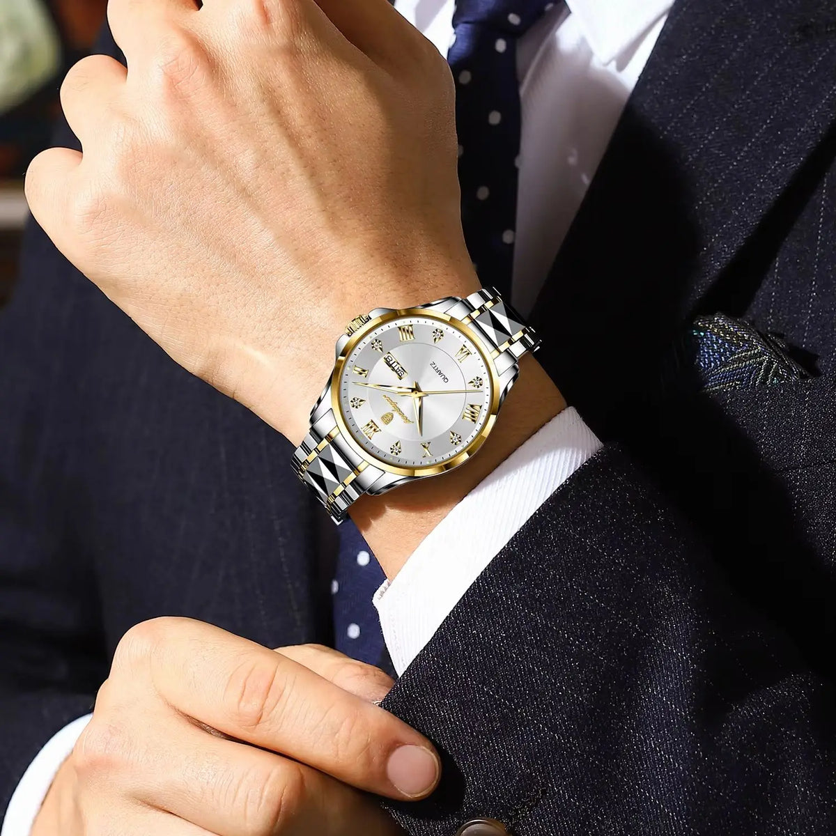 POEDAGAR 883 Men’s Day-Date Quartz Watch