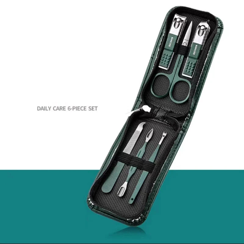6-Piece Stainless Steel Nail Clipper Set – Precision Manicure & Pedicure Kit for Men & Women, Portable