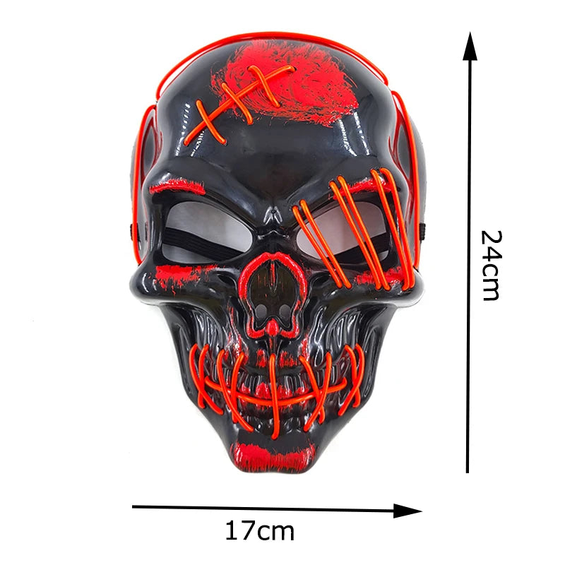 EL Light-Up Halloween Mask – 3 Lighting Modes