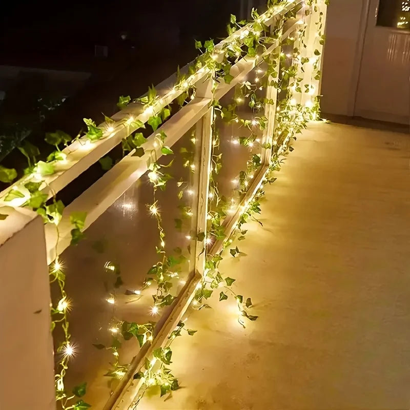 5M 50LED Rose Vine String Lights Solar Powered Artificial Flower Fairy Light for Garden Patio Bedroom Wedding Christmas Decor