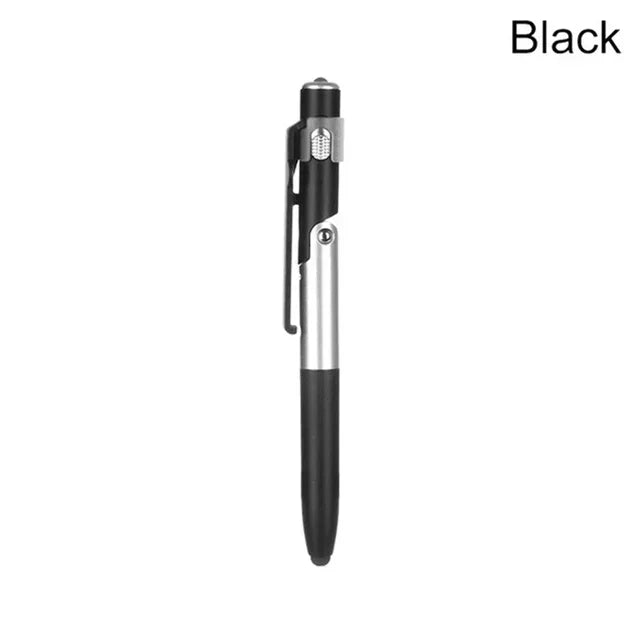 Multifunction 4-in-1 Foldable Ballpoint Pen Stylus (Flashlight + Support) for Tablet Cellphone