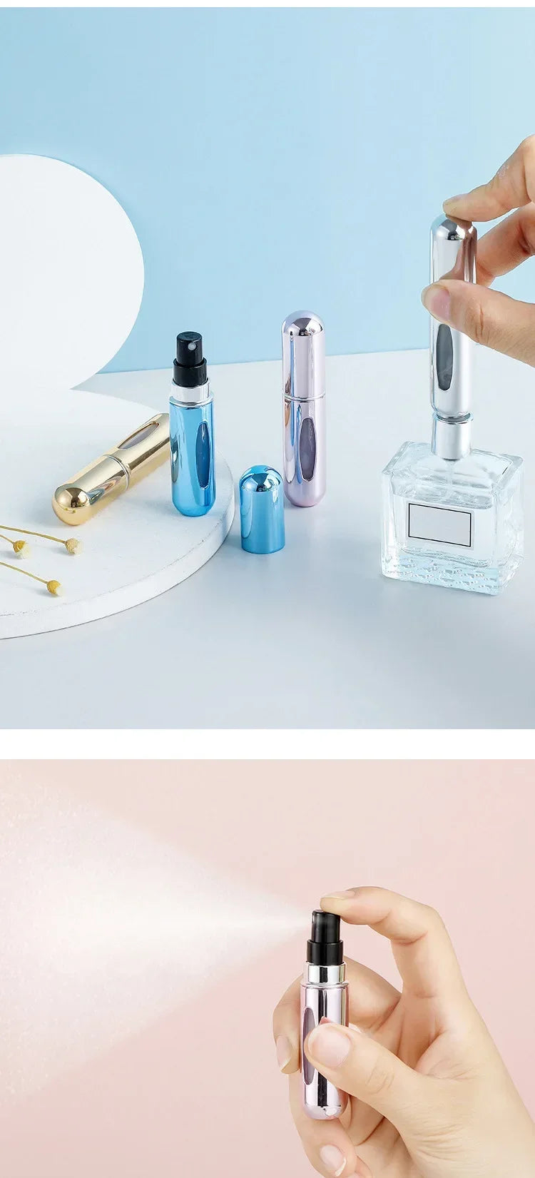 Mini Refillable Perfume Spray Bottle – 0.17 fl oz (5 mL)