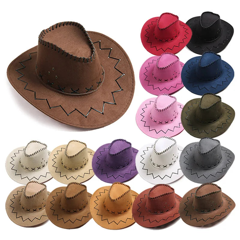 Western Cowboy Hat with Contrast Stitching