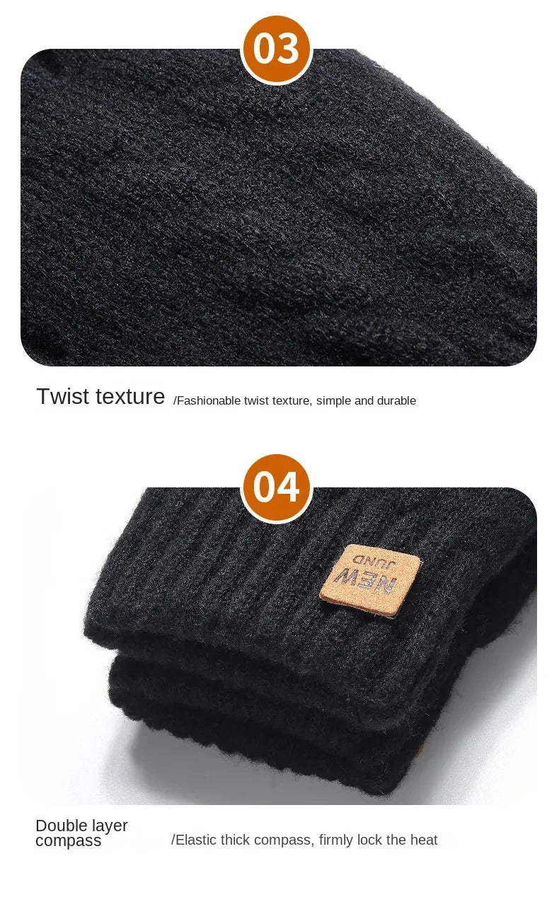 Unisex Lined Knit Winter Gloves