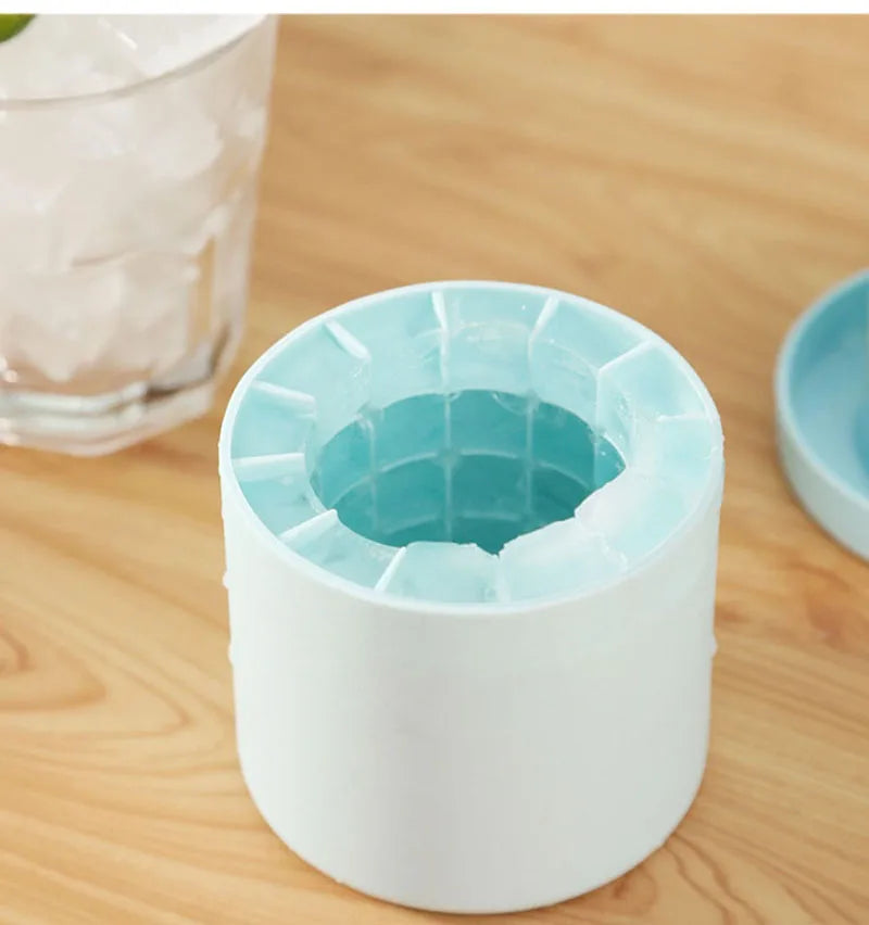 Silicone Round Ice Cube Mold – Cylindrical Ice Bucket Maker, Fast-Cooling 1.3cm(0.5 in) Mini Cubes for Cocktails, Whiskey & Bar Drinks