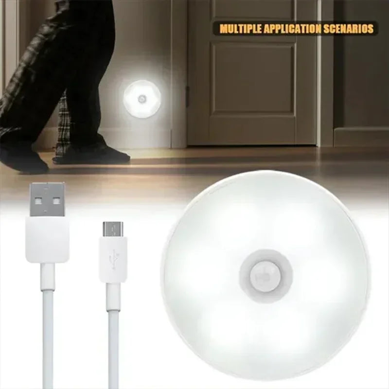 Motion Sensor Lights Indoor Stair Light USB Charging Cupboard Lamp Warm/Cool White,Nightlight for Closet,Hallway,Kitchen,Cabinet