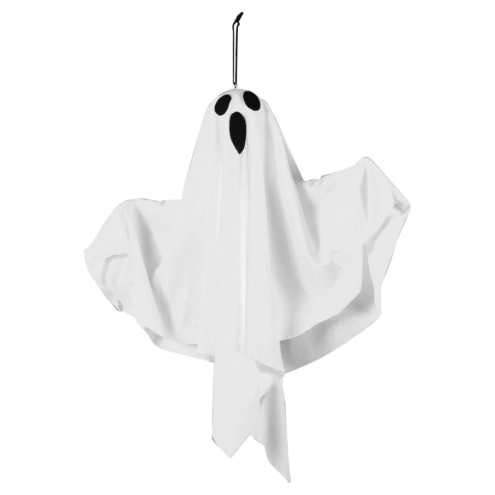 Light-Up Hanging Ghost – White or Orange Halloween Decoration