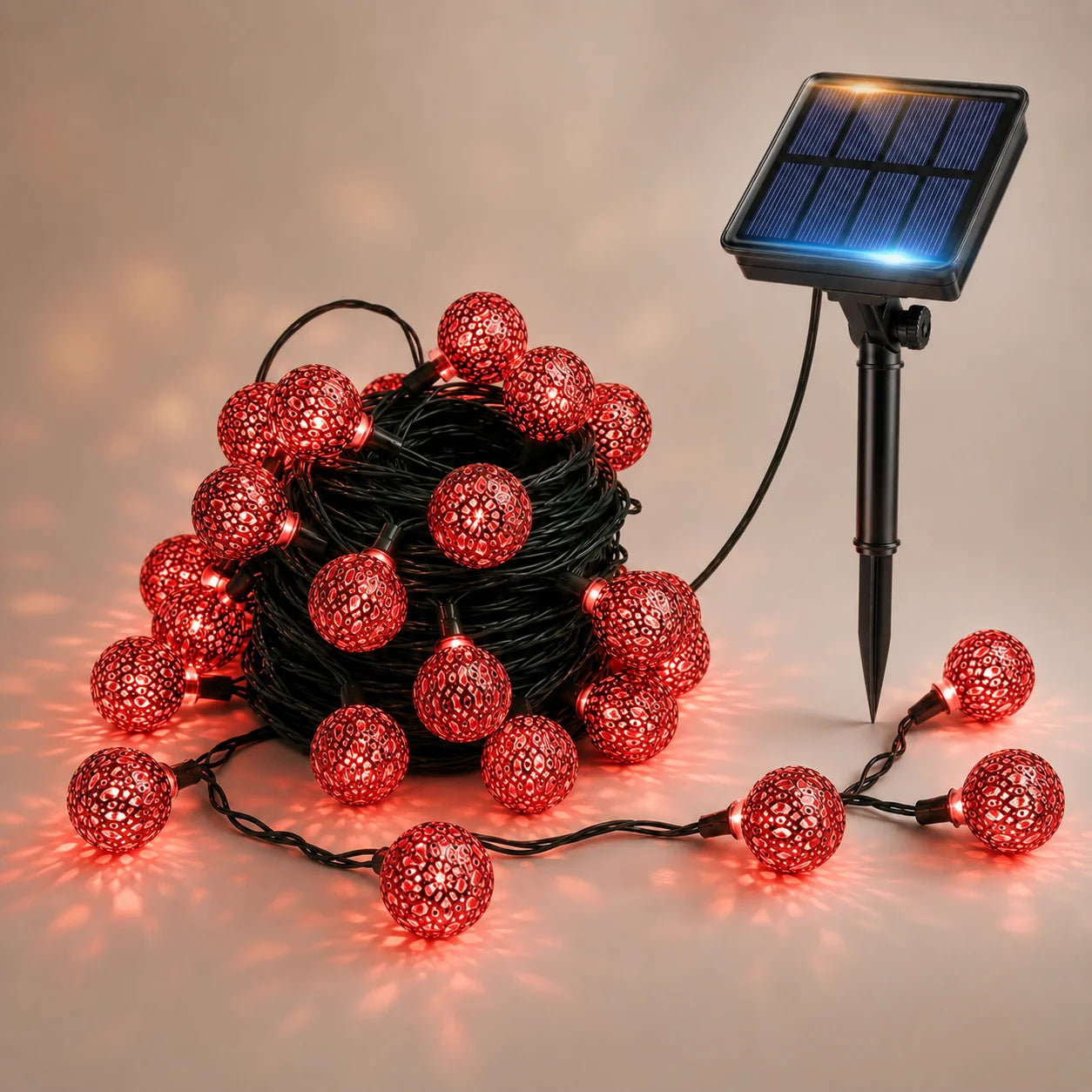 Solar String Lights Moroccan Globe Hollow Ball Fairy Lights Solar Powered 5M/6M 6 Colors for Garden Patio Party Xmas Decor