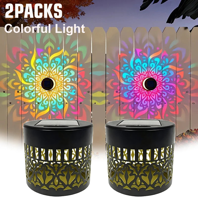 Solar Mandala Sunflower Projector Wall Light – Outdoor LED Landscape Light for Patio, Garden, Porch & Courtyard