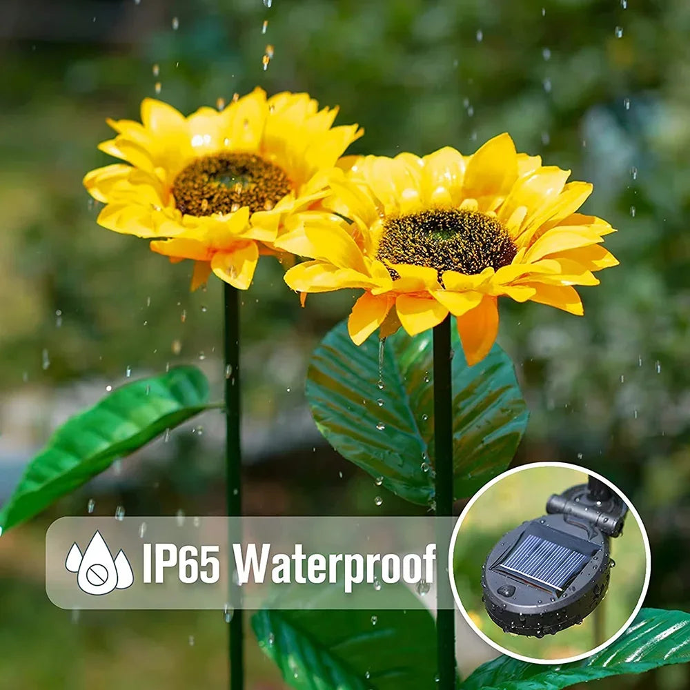 Outdoor Solar Sunflowers Smart Sense Garden Lights Yard Wedding Thanksgiving Decor Light Festival Decoration LED Lawn Light