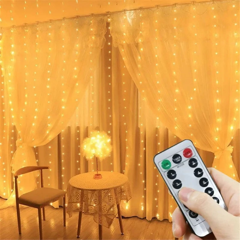 USB LED Curtain Lights with Remote – 3 Sizes