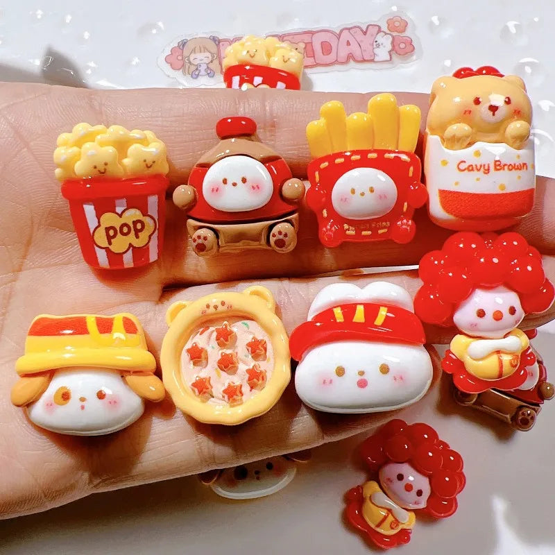 Cartoon Food Flatback Craft Embellishments – Random Mix