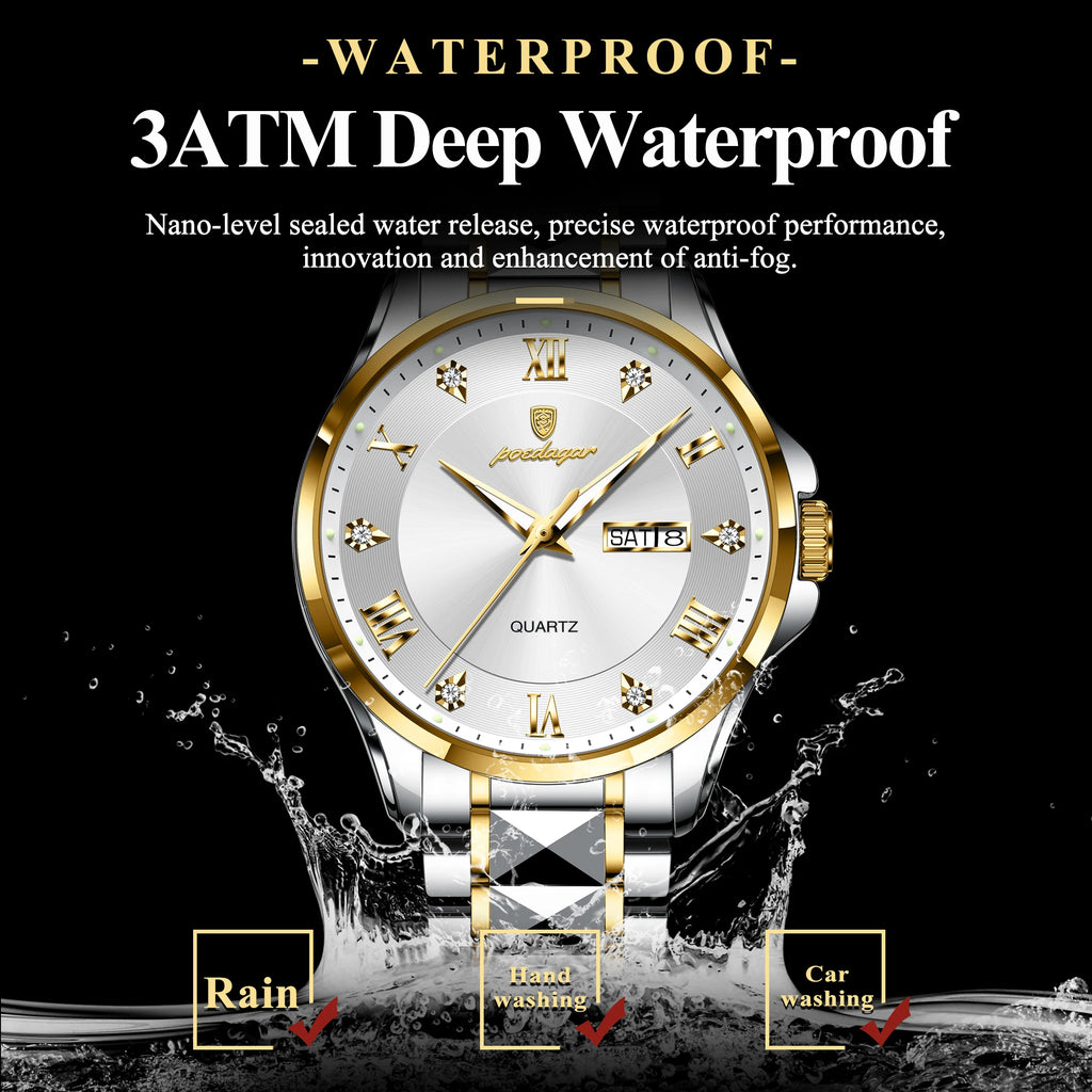 POEDAGAR 883 Men’s Day-Date Quartz Watch