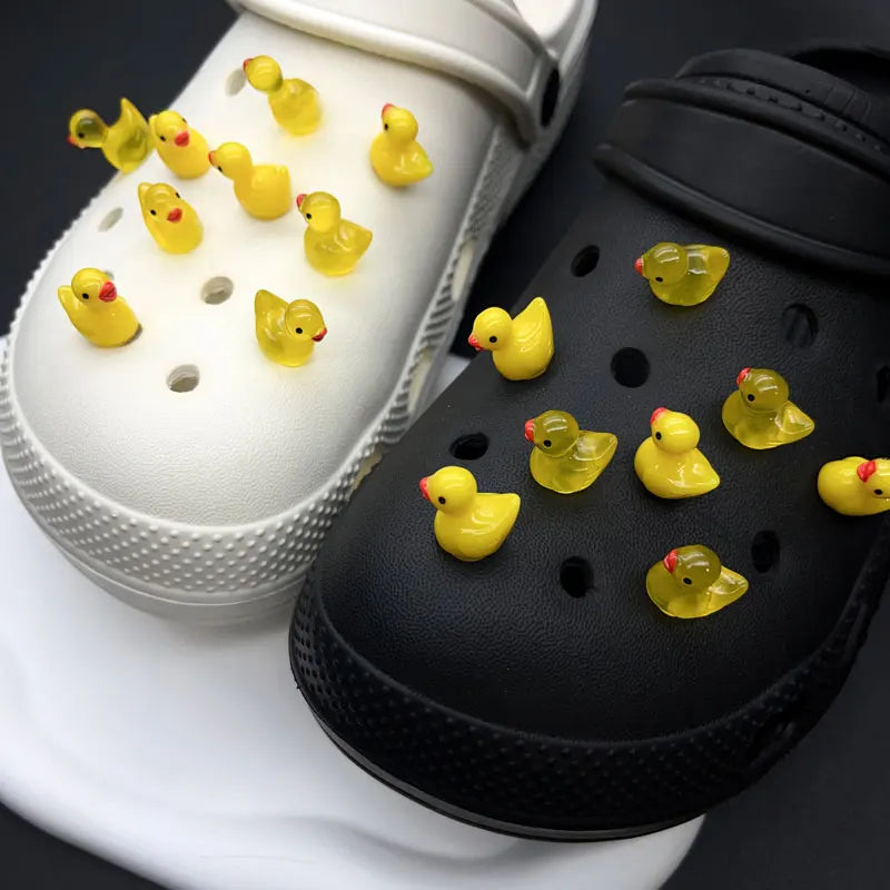3D Cute Duck Noctilucent Shoe Charms for Crocs Garden Sandal Clogs Pins Decorations Slipper Accessories Girl Women Gift