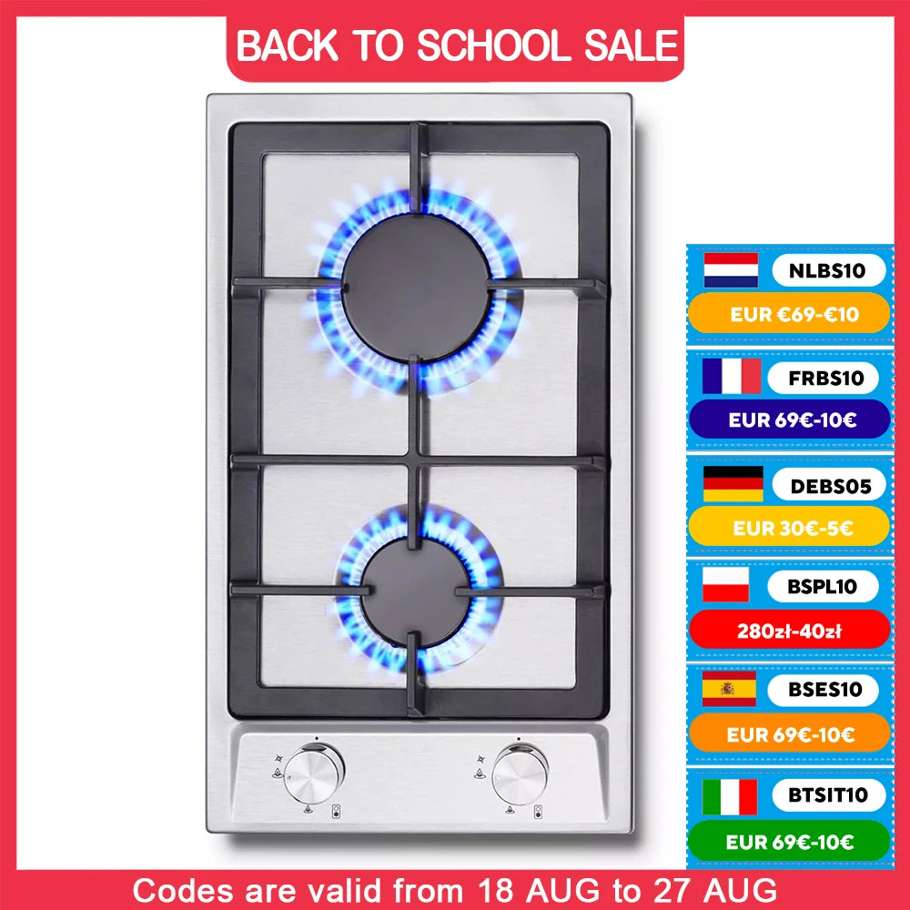 TopStrong 2-Burner Gas Cooktop – EU Model
