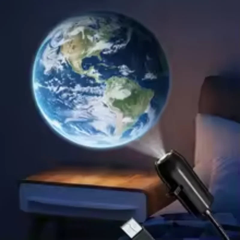Planet Projection Night Light – Moon & Earth Ceiling Lamp for Kids Bedroom Decor