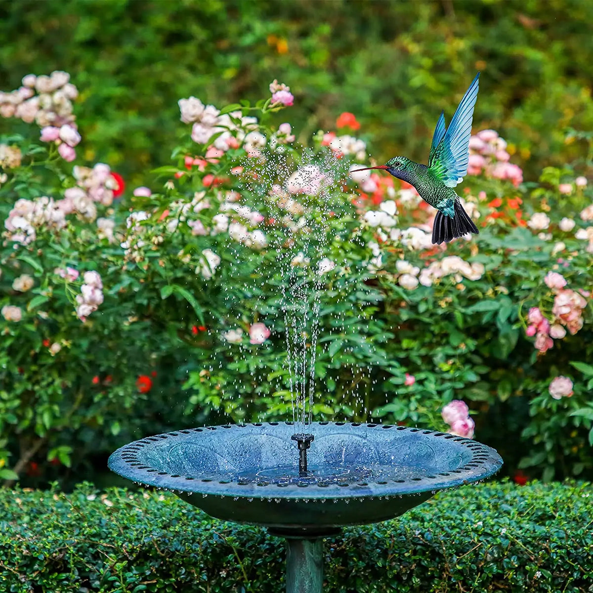 Solar Floating Fountain Pump for Bird Baths, Ponds & Gardens – 6 Nozzles