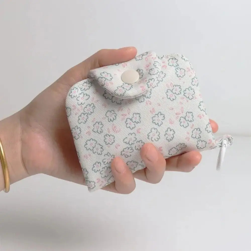 Mini Floral Coin Purse – Snap Card Holder with Key Ring, 4 Prints