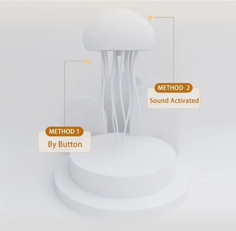 Cartoon jellyfish nightlight cute dancing jellyfish bedside lamp voice-activated charging LED RGB gradient nightlight