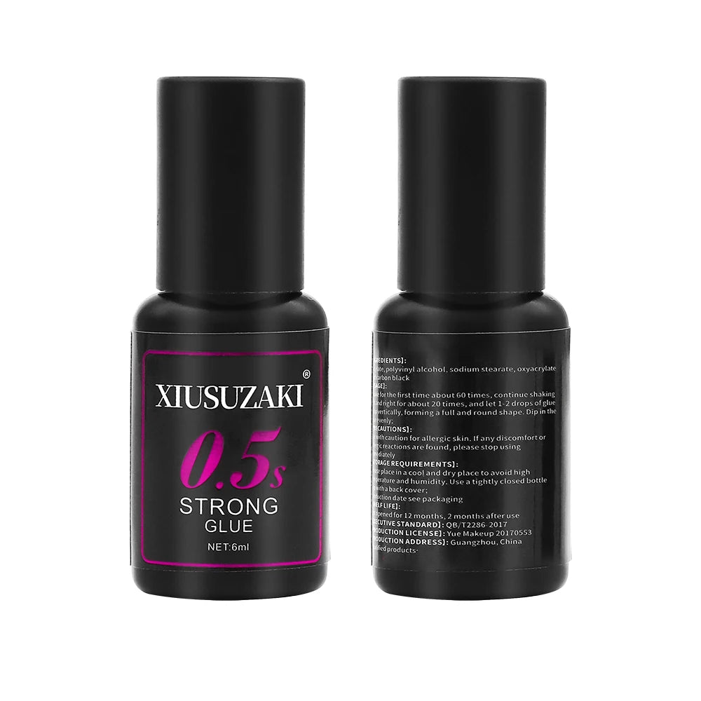XIUSUZAKI Lash Extension Adhesive – Black, Clear & UV Options, 6 mL
