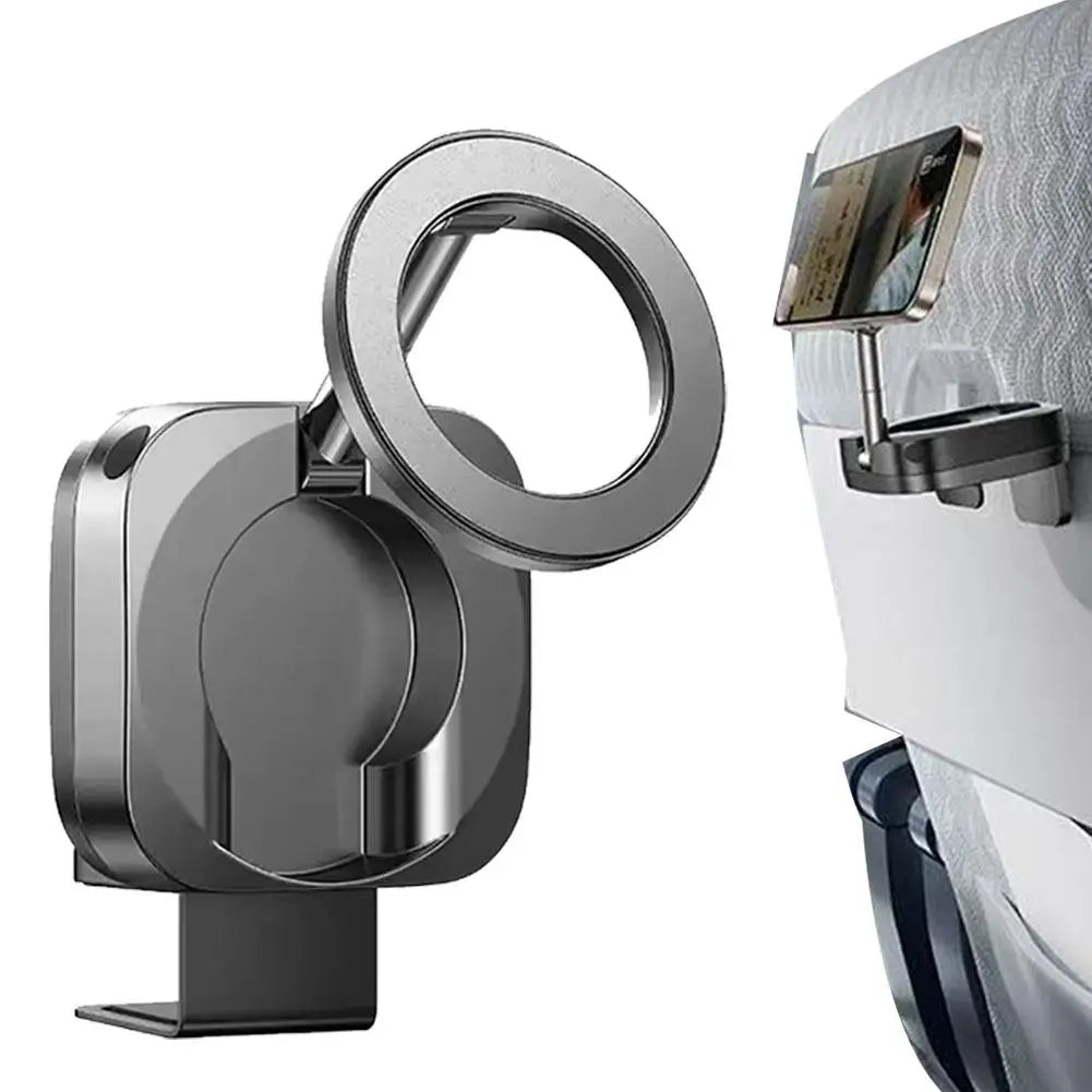 Magnetic Travel Phone Mount – Foldable Clip-On Holder with 360° Rotation