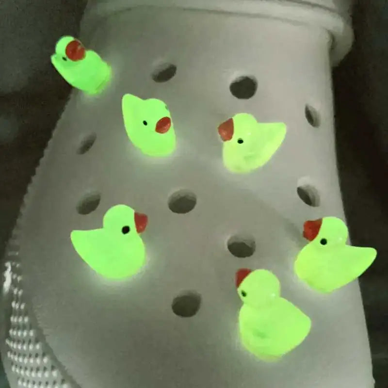 3D Cute Duck Noctilucent Shoe Charms for Crocs Garden Sandal Clogs Pins Decorations Slipper Accessories Girl Women Gift