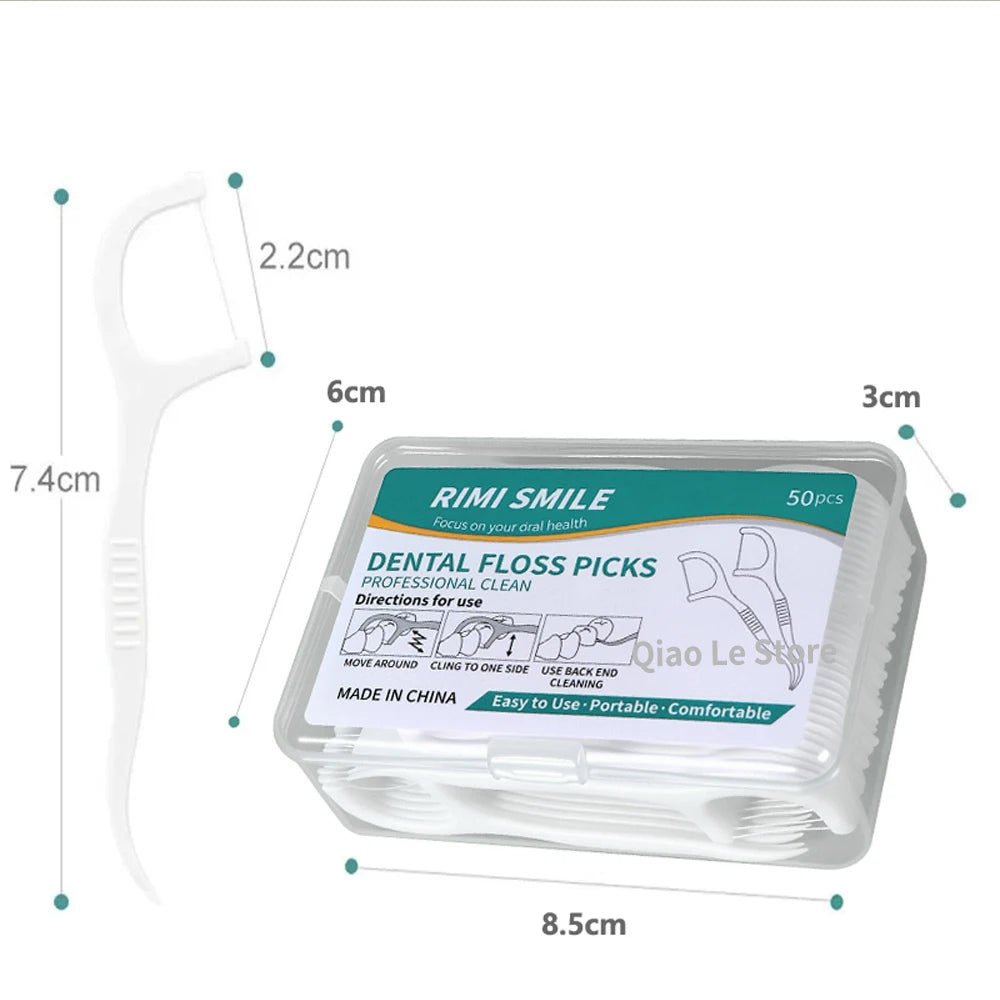 1/2/5/10 Box Portable Disposable Dental Floss Plastic Toothpick High-tension Dental Floss Stick Dental Floss Box ﻿Oral Care