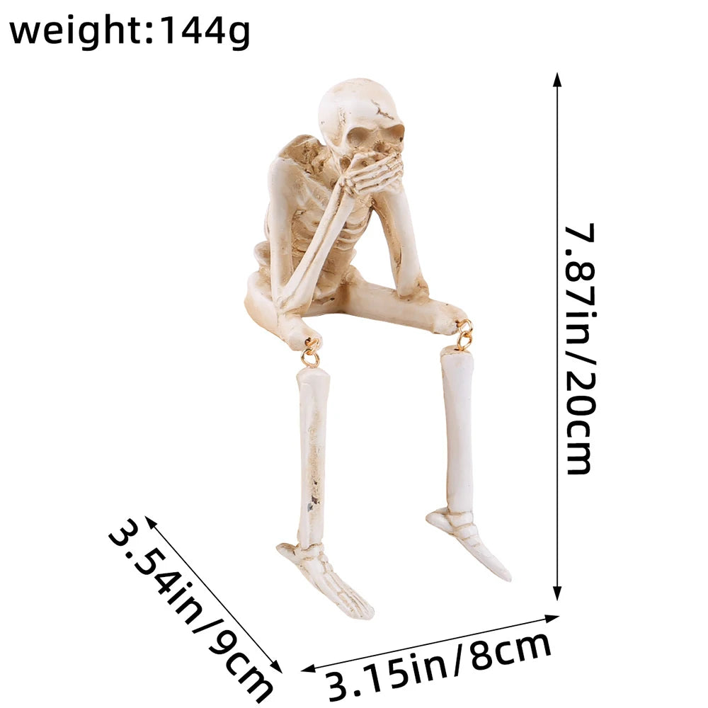 No Evil Skeleton Figurine – Halloween Decor