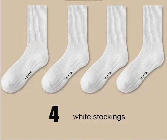 Men's Terry-Cushioned Sports Socks – 3 Heights, 1 or 4 Pairs