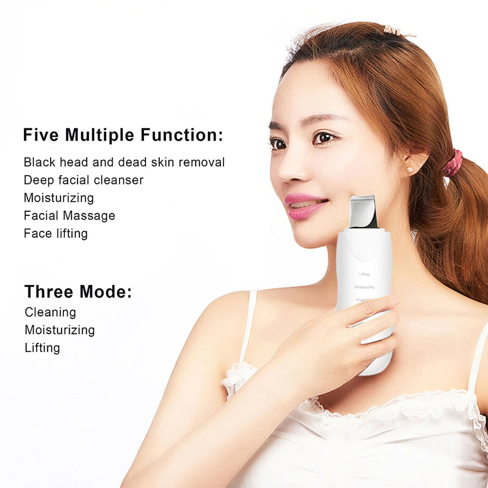 Facial Skin Scrubber – Vibrating Blackhead Remover & Face Lifting Spatula Tool