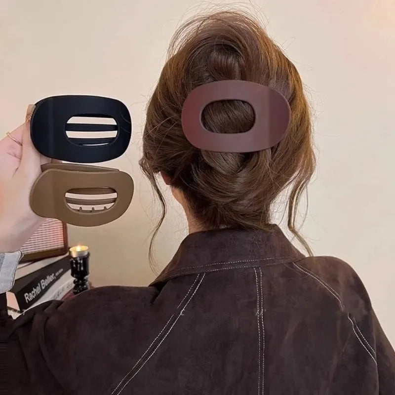 Leopard Matte Oval Hair Claw Clip for Women New Design Curved Flat Acrylic Barrettes Fashion Styling Hair Accessories