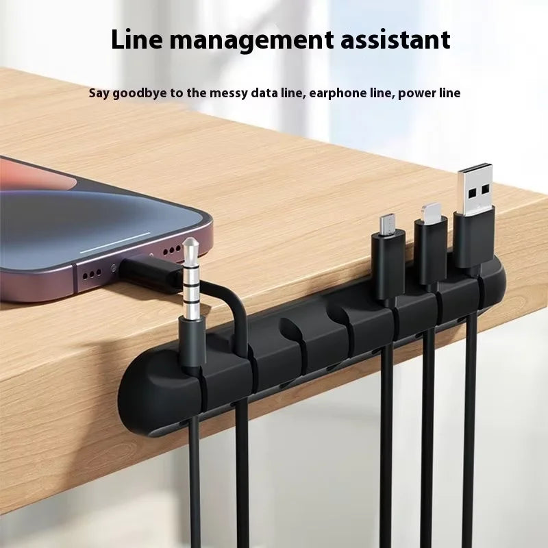 3-Piece Self-Adhesive Silicone Cable Organizer Set