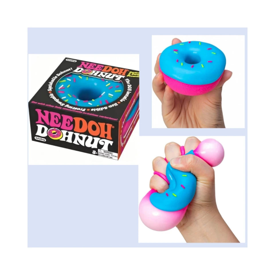 Sprinkle Donut Squeeze Fidget Toy – Blue & Pink Design
