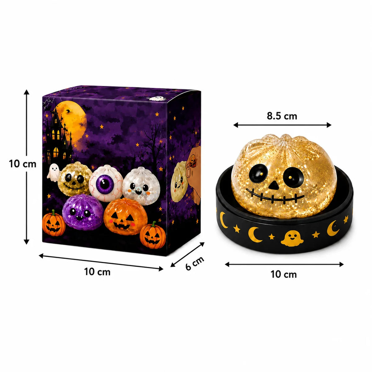 5.5cm/8.5cm Halloween ghost pinch music creative new squeeze decompression toy pinch decompression gift box set