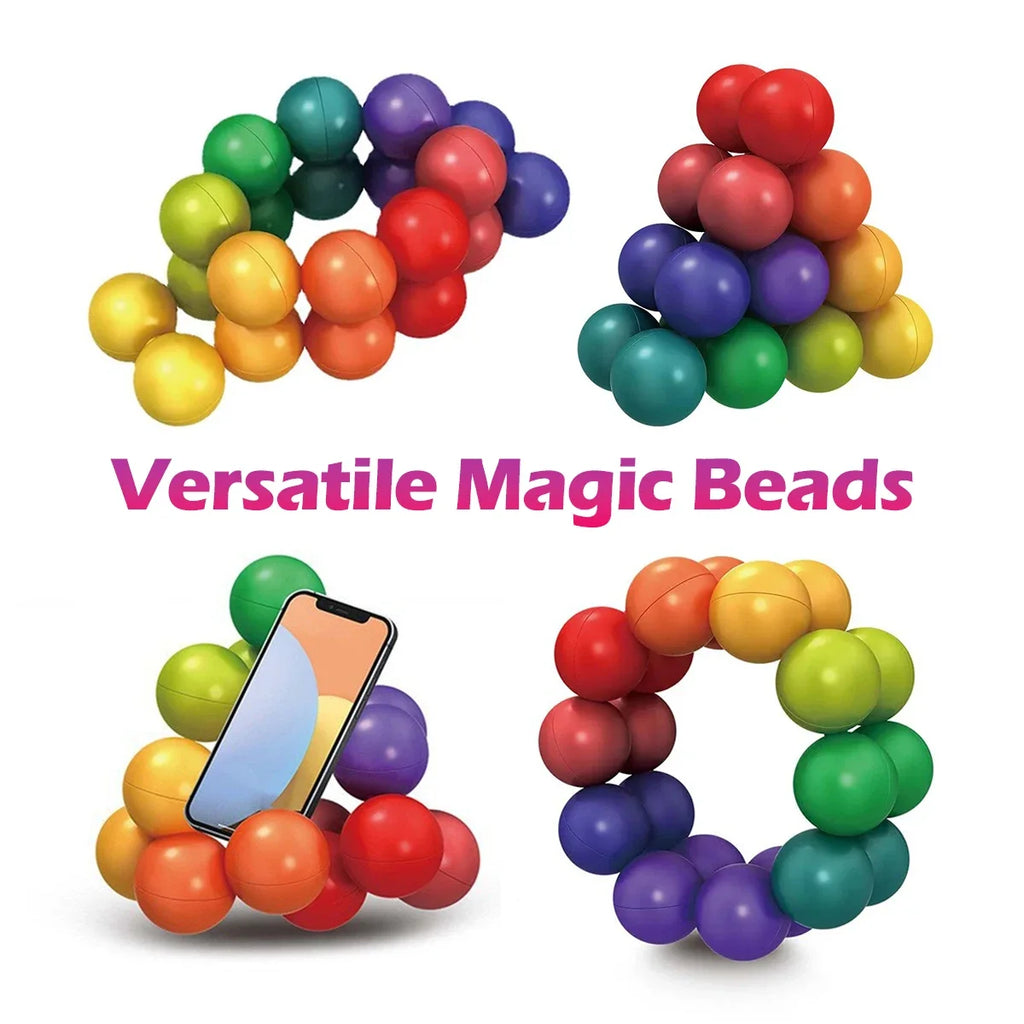 Rainbow Rotating Bead Fidget – Shape-Changing Design