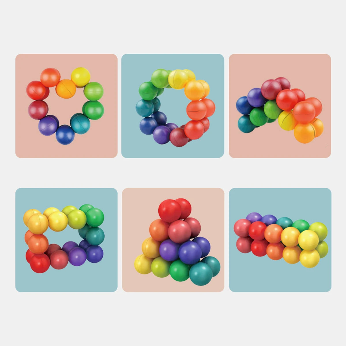 Rainbow Rotating Bead Fidget – Shape-Changing Design