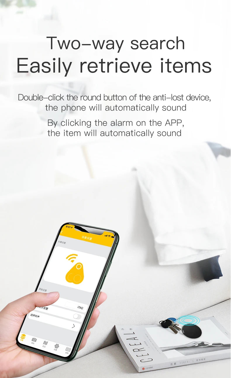 Mini-GPS-Locator Anti-Verlust-Alarm Geldbörse Schlüsselanhänger Smart Tag Bluetooth-kompatibler Tracer Schlüsselanhänger Hund Haustier Kind Tracker Schlüsselfinder
