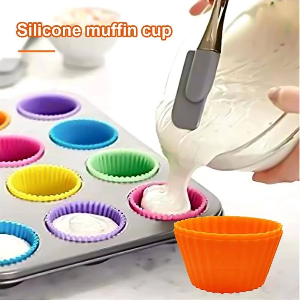 Reusable Silicone Cupcake Liners – 6 or 12 Pieces, Four Shapes